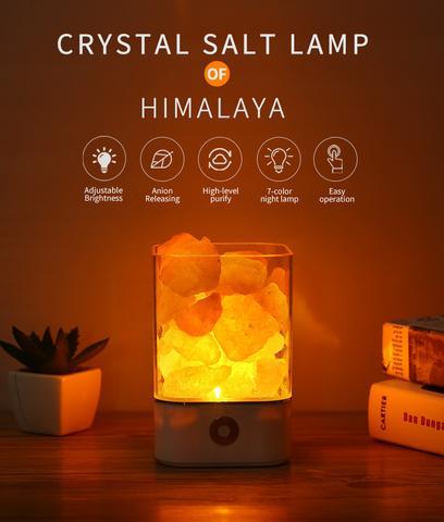 USB Crystal Salt Lamp – LED Ambient Light & Air Purifier - Brightside Desk Co.