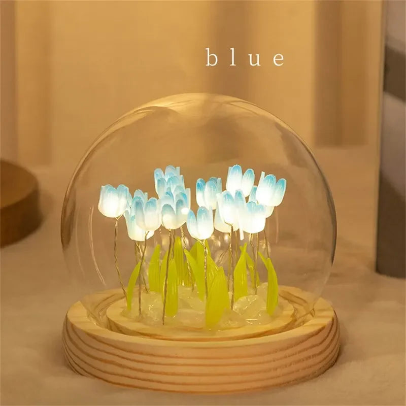 DIY Tulip Night Light - Handmade Glass Dome Bedside Lamp - Brightside Desk Co.